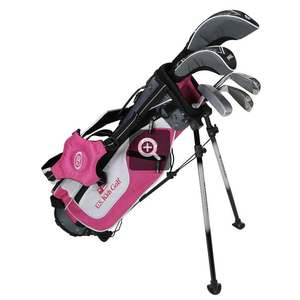 New US KIDS ULTRALIGHT 45-inch 5-Club with Stand Bag Pink and White