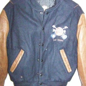 Hard Rock Las Vegas Wool and Leather Letterman Jacket, Men's Small