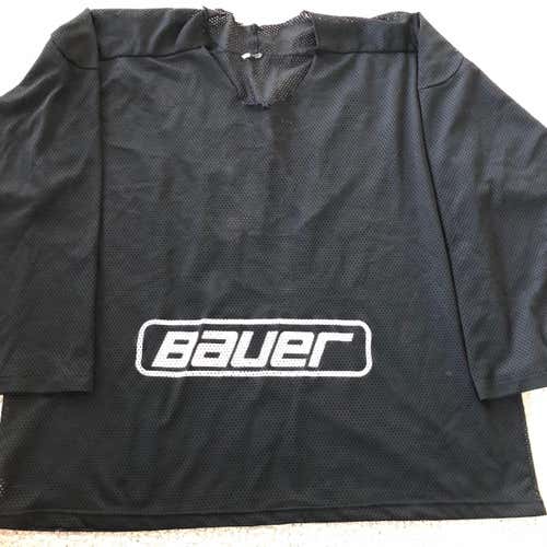 Very Rare 90’s Bauer Hockey Practice Jersey XL Black Pro Stock Pro Return
