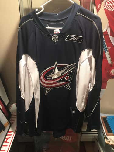 New Reebok Jersey Columbus Blue Jackets Pro Stock practice 56