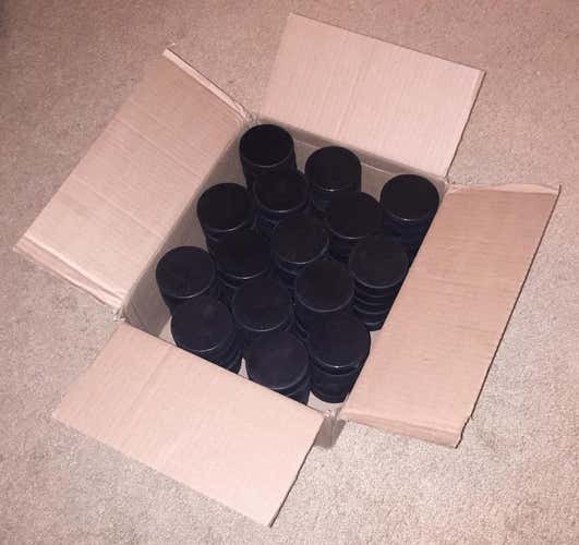 75 Pack of Ice Hockey Pucks in Excellent Condition