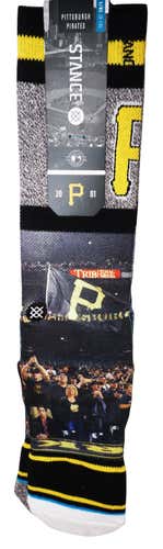 PITTSBURGH PIRATE ADULT 9-13 LARGE XLARGE - STADIUM SOCKS L/XL MLB BASEBALL 2014