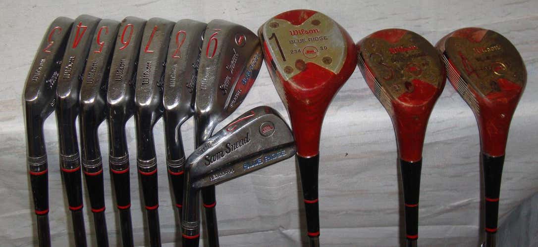 Wilson Sam Snead Blue Ridge Irons 2-3-4-5-6-7-8-9 Wood 1, 3, 4 Left Handed Steel