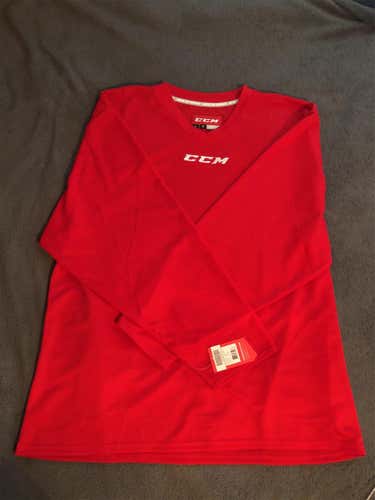 CCM practice hockey jersey, red — Adult large