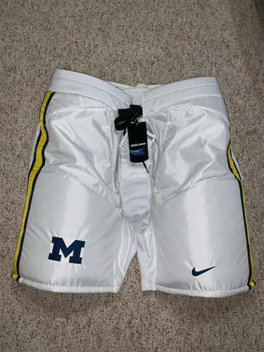New Michigan White Bauer Pant Shell Senior (Medium)-Pro Stock