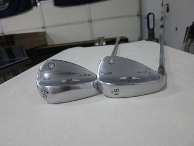Titleist Vokey SM6 Tour Satin Chrome Wedge Set - 54* - 58* - Steel - NEW - LH
