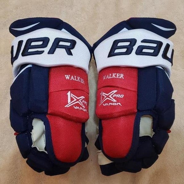 Nathan Walker NEW Capitals Bauer Vapor 1X Pro Gloves 14" Pro Stock