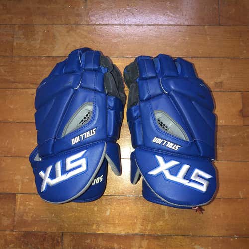 Royal Blue Stallion 500 Lacrosse Gloves, STX SIZE LARGE
