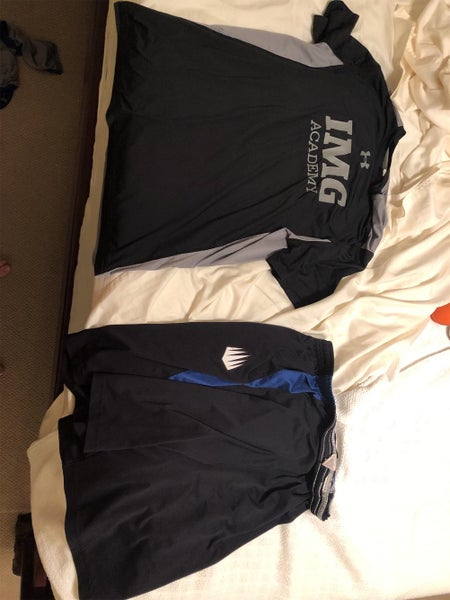 IMG Academy Lacrosse Medium Black Practice Shirt And Large Black Game Shorts