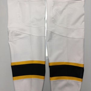 REEBOK EDGE CUSTOM HOCKEY SOCKS WHITE PRO STOCK NHL X-LARGE XL BOSTON BRUINS NEW (2266)