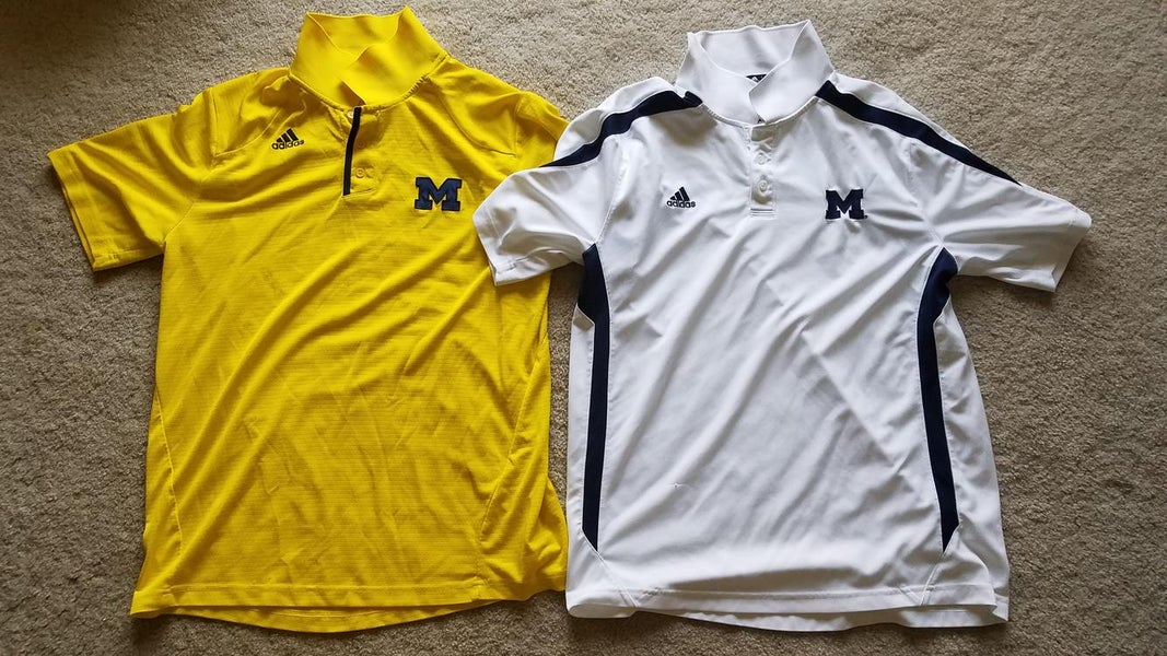 University of Michigan Adidas Football Polo Shirts Lot Large