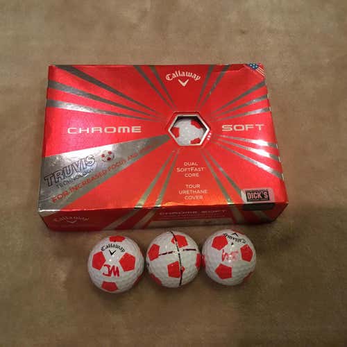 Chrome Soft Truvis Red & White Balls (prior Generation)- Excellent Condition