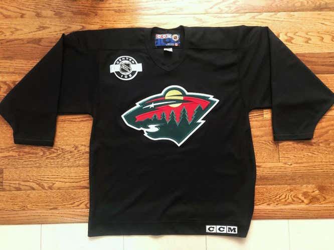 Minnesota Wild Black CCM Practice Jersey Large Made in Canada