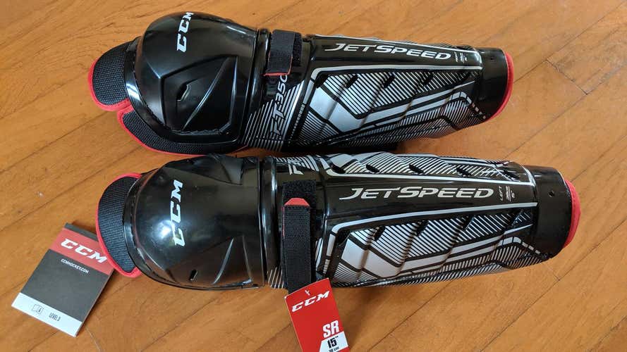 New CCM Jetspeed FT350 Shin Pads Senior