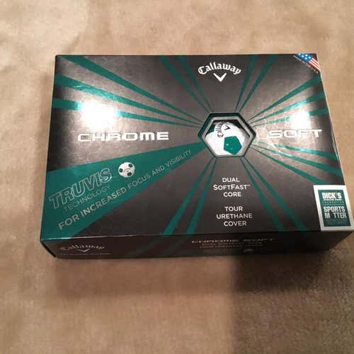 Box of 12 Callaway Chrome Soft Truvis White & Green Balls (Prior Generation)