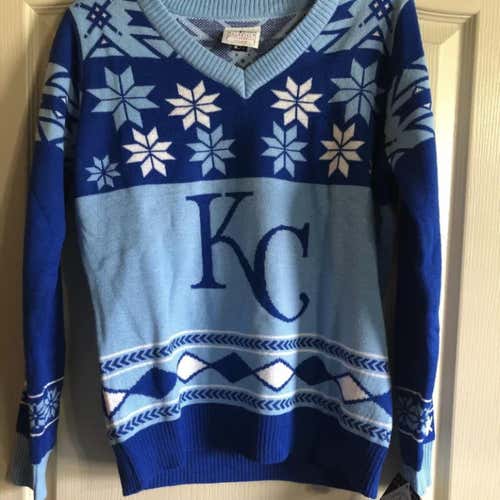 Kansas City Royals Women’s Klew Ugly Christmas Sweater Shirt MLB Large L NWT