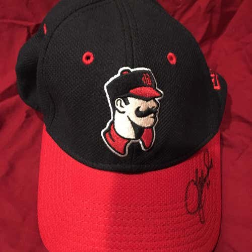 2010 Birmingham Barons Justin Edwards #11 Game Used Worn Signed Autographed MiLB New Era Hat