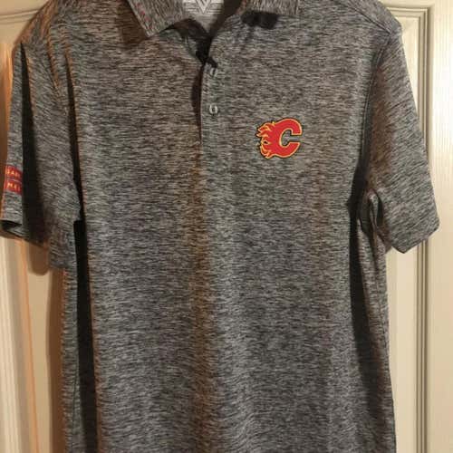 Calgary Flames Levelwear NHL Heather Gray Men’s Golf Polo Shirt Size Small S