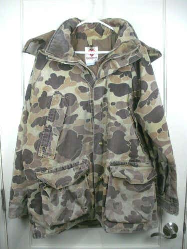 Vintage Columbia Duck Camo Hooded Coat Jacket Goretex Men's Size: L