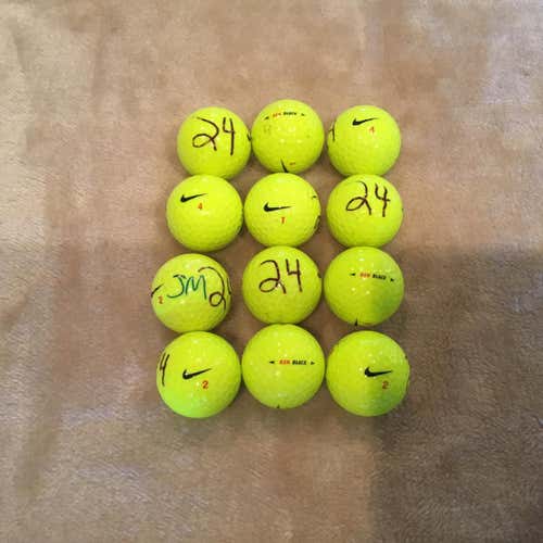 12 Nike RZN Black Yellow Color Balls