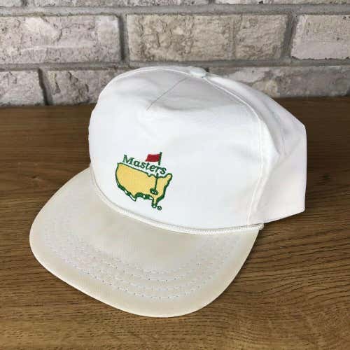 Vintage Masters Hat White Leather Strap Made In USA Golf Louisville KY Derby Cap