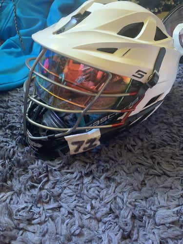 White Cascade S Helmet With Visor