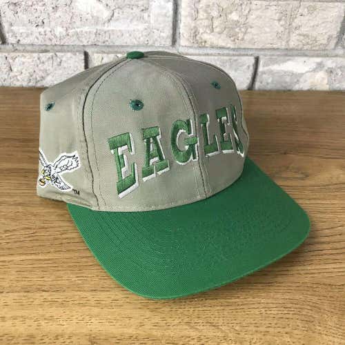 Vtg 90s Philadelphia Eagles Twill Drew Pearson Snapback Hat Cap Script Big Logo