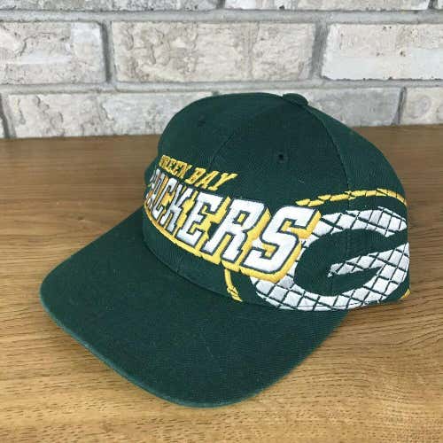VTG 90s Greenbay Packers Sports Specialties Grid Script Snapback Hat RARE Used