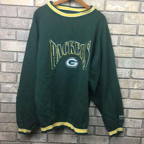 Vintage 90s Greenbay Packers XL Logo 7 Sweatshirt  Crewneck Green Spellout NFL