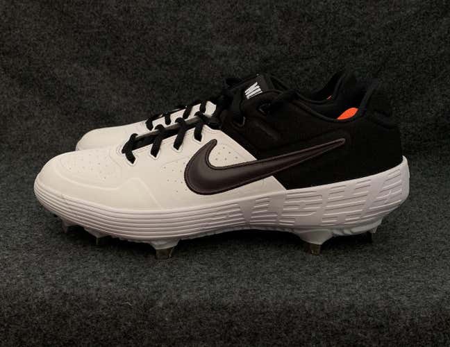 Nike Alpha Huarache Elite 2 Low Baseball Cleats White/Black AJ6873-102  Size 9.5
