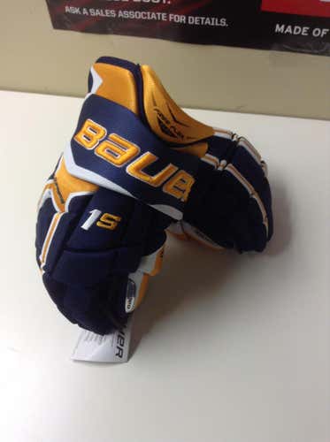 New Bauer Supreme 1S Gloves - CUSTOM COLOR - 15" Senior Navy/gold