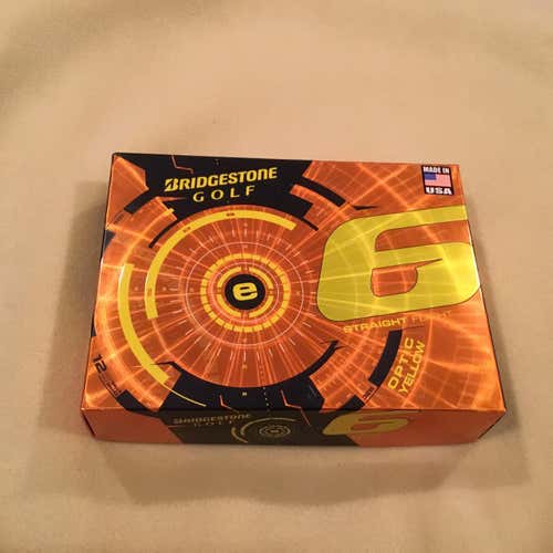 Box Of 12 New Bridgestone E6 Yellow Logo Golf Balls