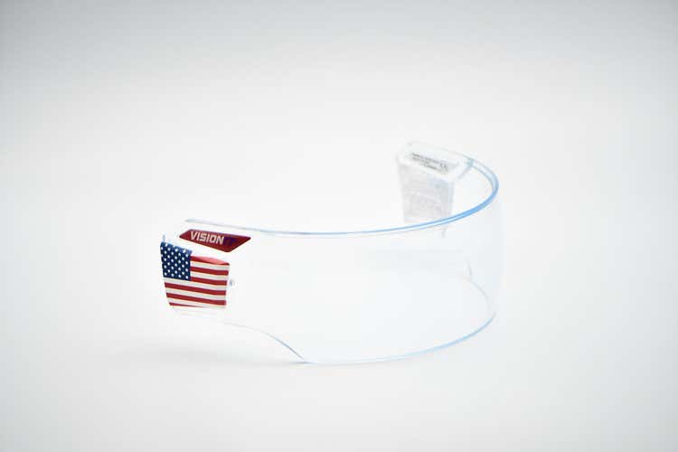 Ronin Hiro-5 PRO Hockey Visor (CE Certified) Straight-Cut (w/ custom USA caps)