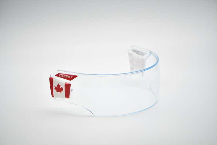 Ronin Hiro-5 PRO Hockey Visor (CE Certified) Straight-Cut (w/ custom Canada caps)