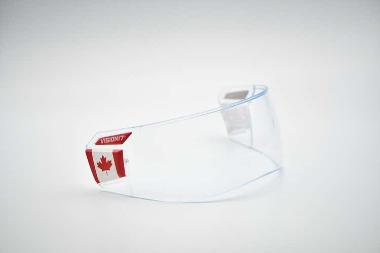 Ronin Hiro-7 PRO Hockey Visor (CE Certified) Straight-Mod (w/ custom Canada "caps")