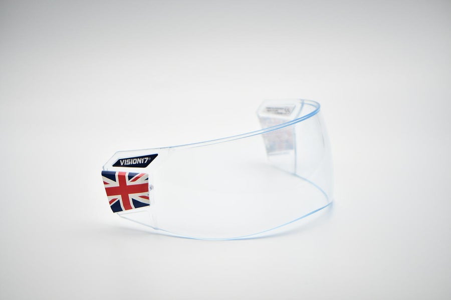 Ronin Hiro-7 PRO Hockey Visor (CE Certified) Straight-Mod (w/ custom UK "caps")