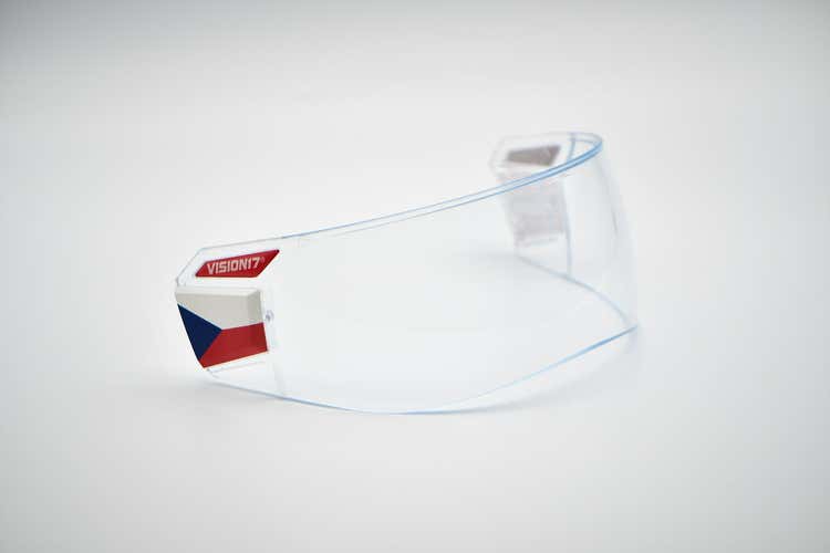 Ronin Hiro-7 PRO Hockey Visor (CE Certified) Straight-Mod (w/ custom CZECH "caps")