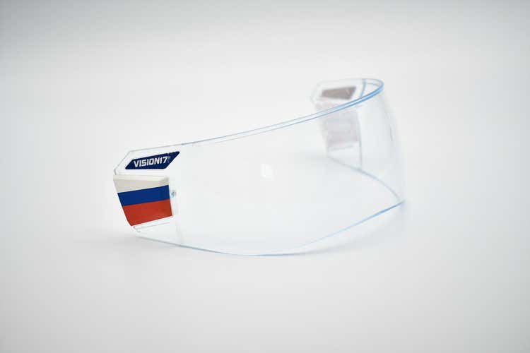 Ronin Hiro-7 PRO Hockey Visor (CE Certified) Straight-Mod (w/ custom RUSSIAN "caps")