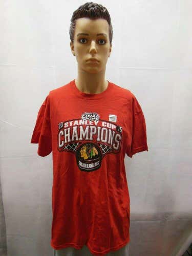 NWS Chicago Blackhawks 2015 Stanley Cup Champions Shirt Red L