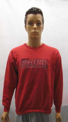 Men M Red Tampa Bay Buccaneers Bucs Spellout Logo Champion Sweater NFL Vintage