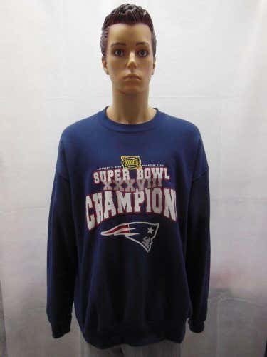 Vintage Super bowl XXXVIII 38 New England Patriots Sweater XL Lee Sports