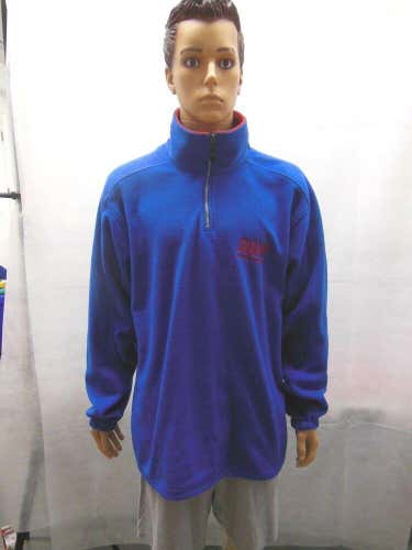 Vintage New York Giants Mirage Fleece Pullover 1/4 zip Mens L NFL Blue