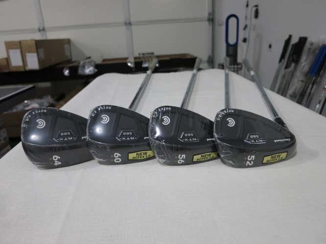 Cleveland 588 RTX 2.0 Black Satin CB Wedge Set -52*-56*-60*-64*- Steel - NEW -LH