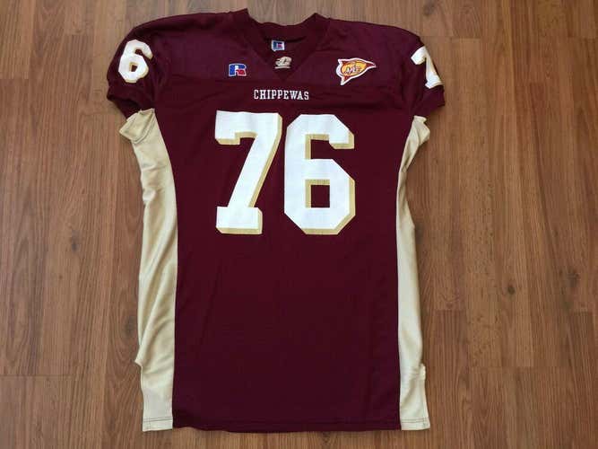 Central Michigan Chippewas #76 NCAA Football MAC TEAM ISSUED Size 52 2XL Jersey!