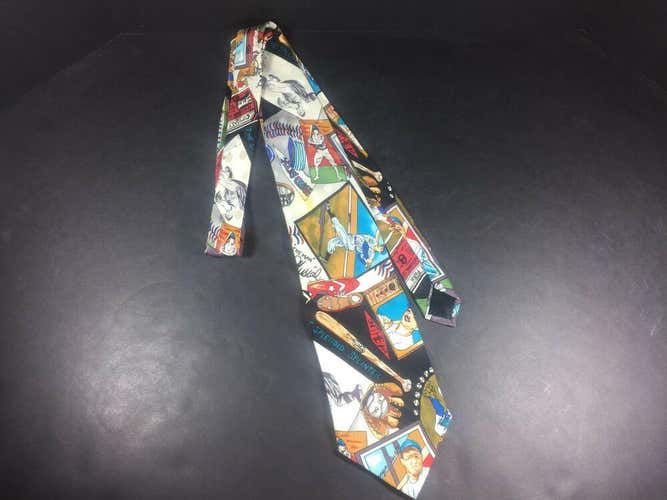 MLB Nicole Miller Collection Cubs Sox Cards AWESOME 1990s Baseball Necktie Tie!