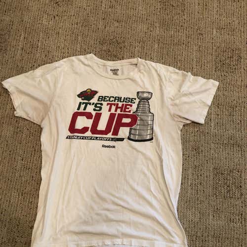 Reebok Minnesota Wild Stanley Cup Playoffs 2015 “Because It’s The Cup” Shirt Adult L