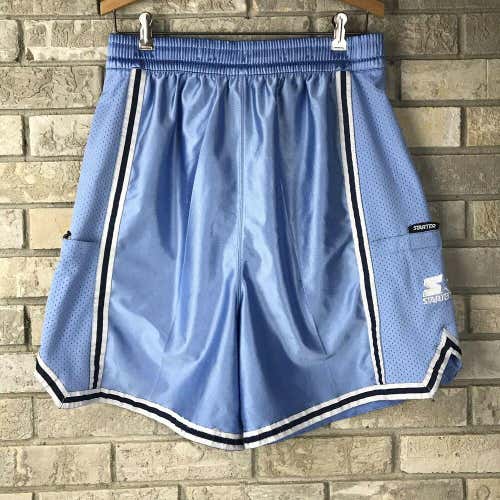 Vtg Starter Gym Shorts Mens Large Polyester Baby Blue Trunks Basketball Athletic