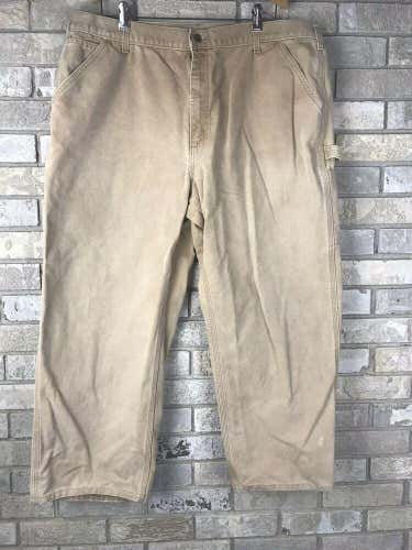 CARHARTT Mens 42x30 Canvas Workwear Jeans Pants USA MADE Cotton Carpenter Vtg