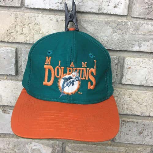 VINTAGE 90s Miami Dolphins Signature Snapback Hat Cap Vtg 80s Rare OG Splash