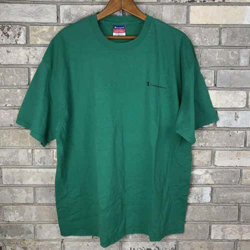 Champion Mens Athletic T Shirt Mens Large Green Spellout Logo Not Vtg 90s Rare